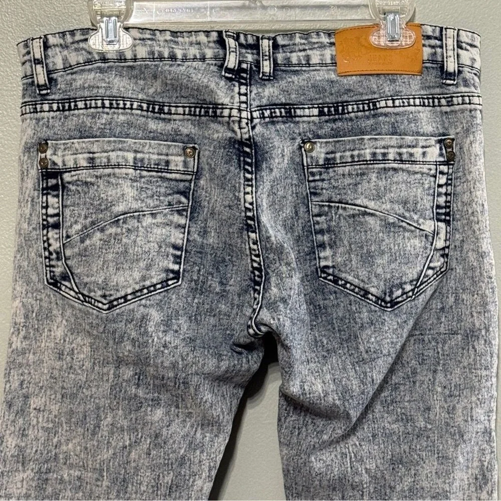 Vintage Fusai Skinny Jeans Men's 34 Moto‎ Denim Acid Wash Stretch Y2K 90's